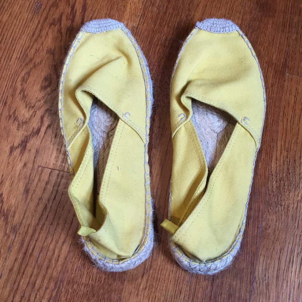 Yellow canvas flats